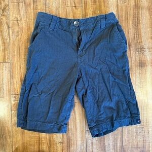 Tony Hawk Boys Black Gray Patterned Flat Front Cotton Shorts Adjustable Size 8